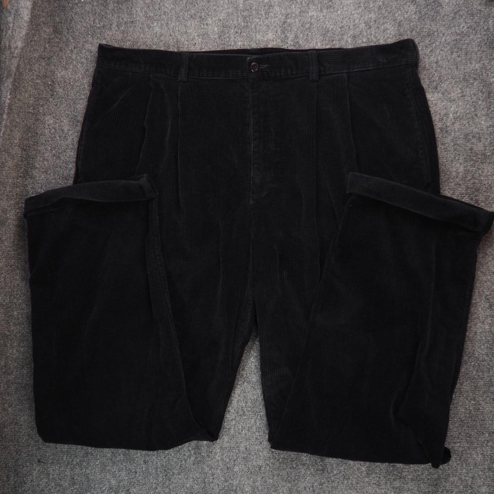 Brooks Brothers Sport Pants Mens 42x32 Corduroy Black Solid Preppy Ivy Academic